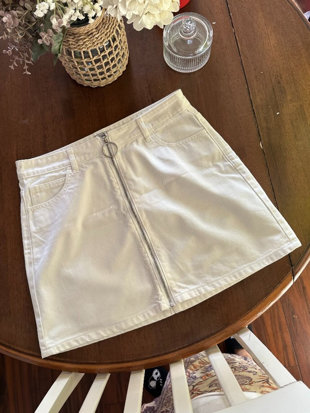 White Skirt Denim - Size M